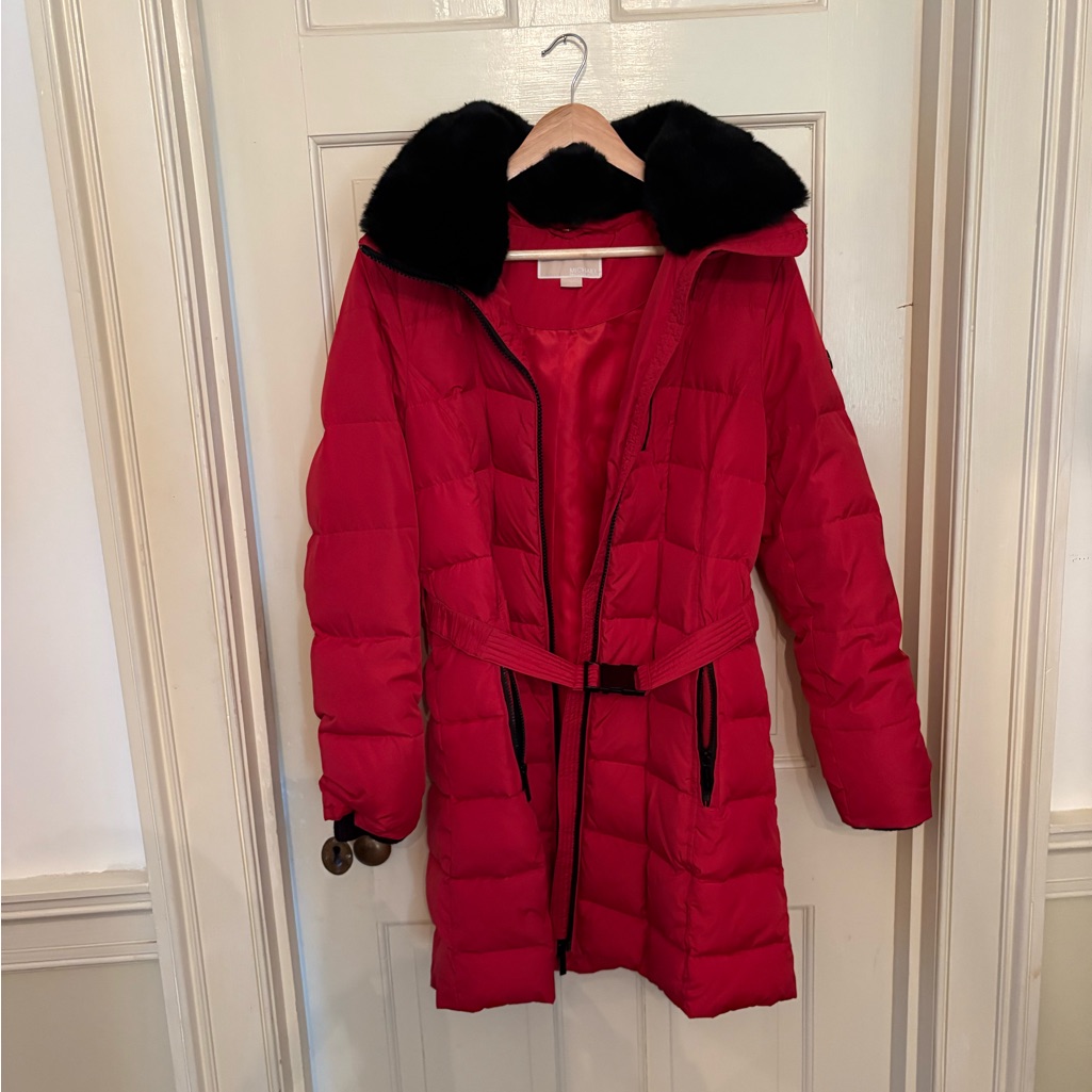 Michael Kors Red Hooded Jacket